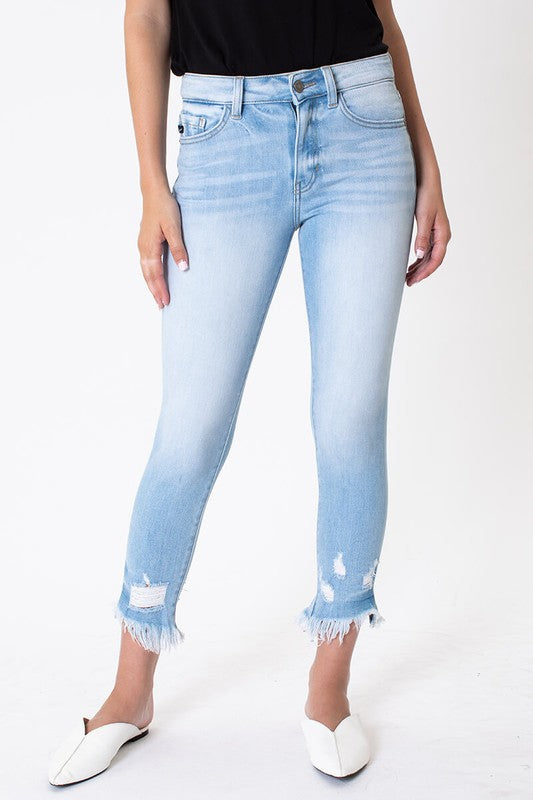 Light Wash Frayed Jeans