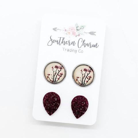 Burgundy Floral Duos