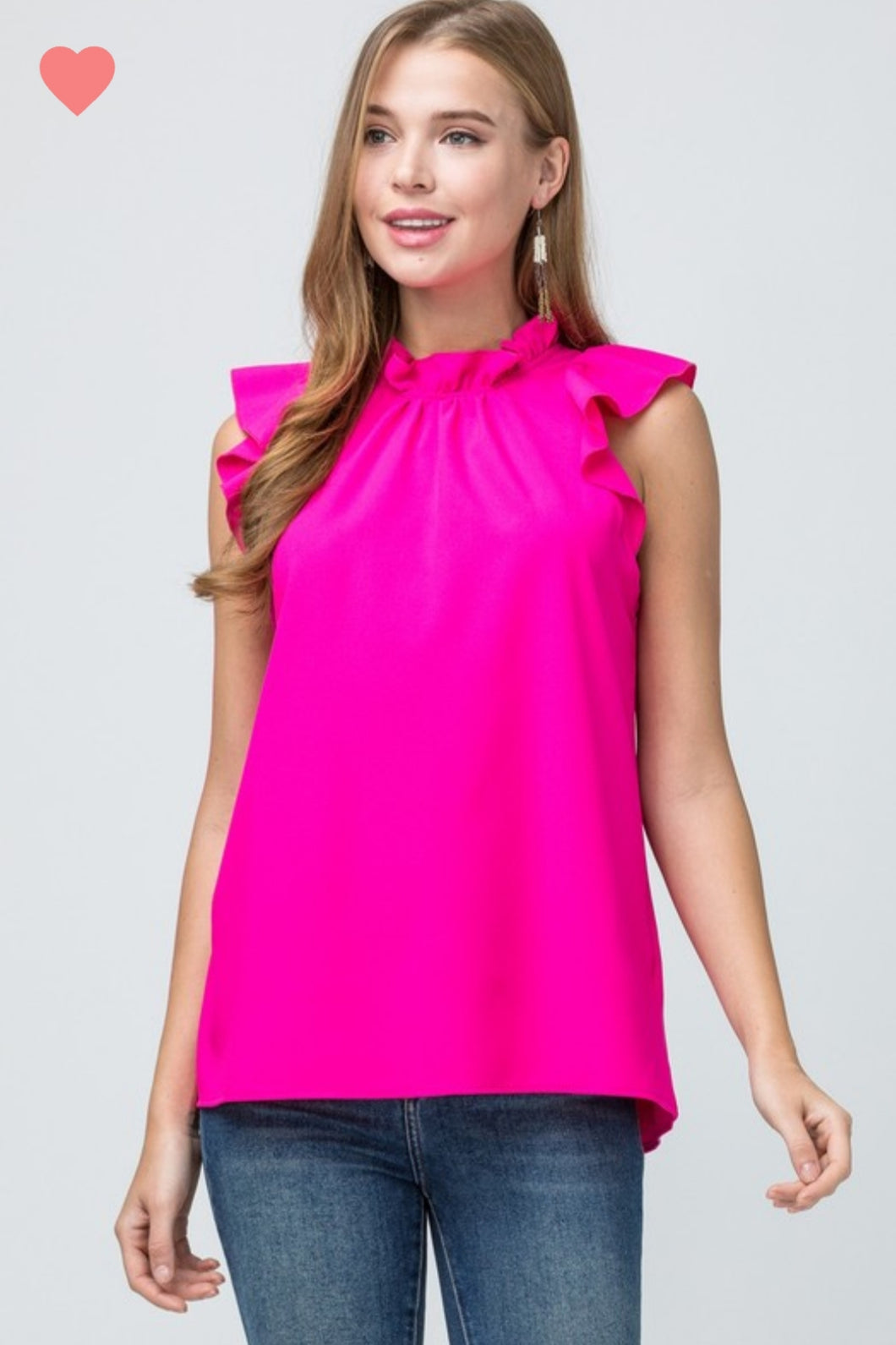 Bright Pink Ruffle Tank