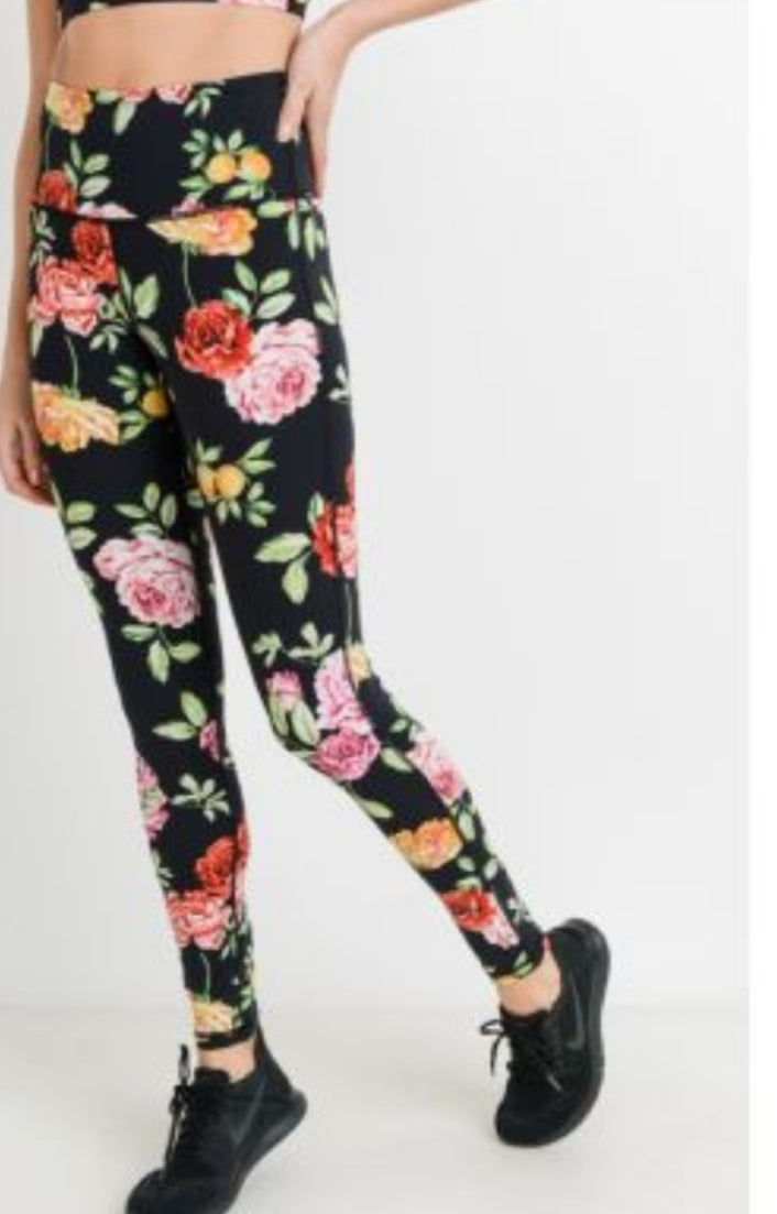 Floral Rose Leggings