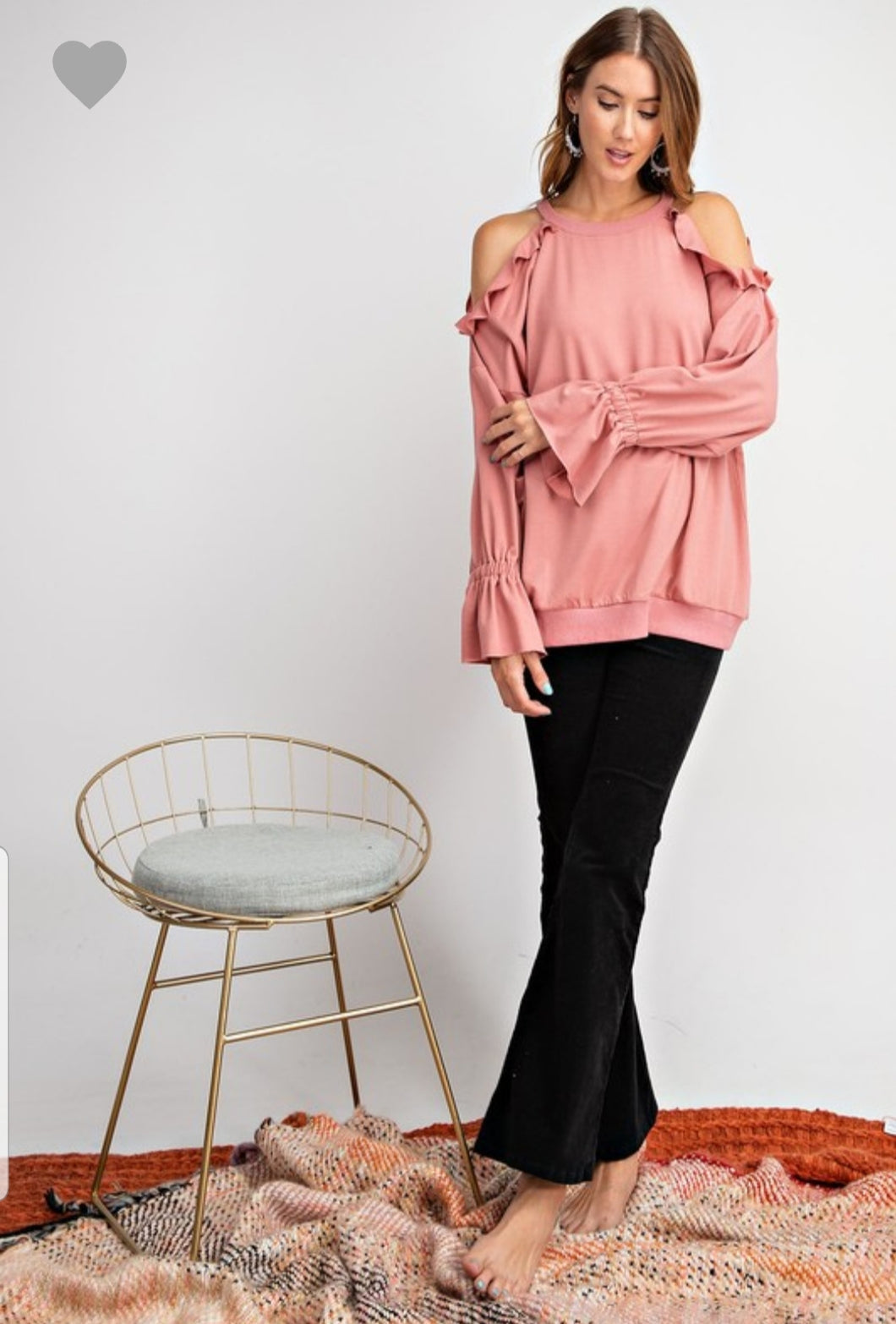 Rose Cold Shoulder Sweatshirt