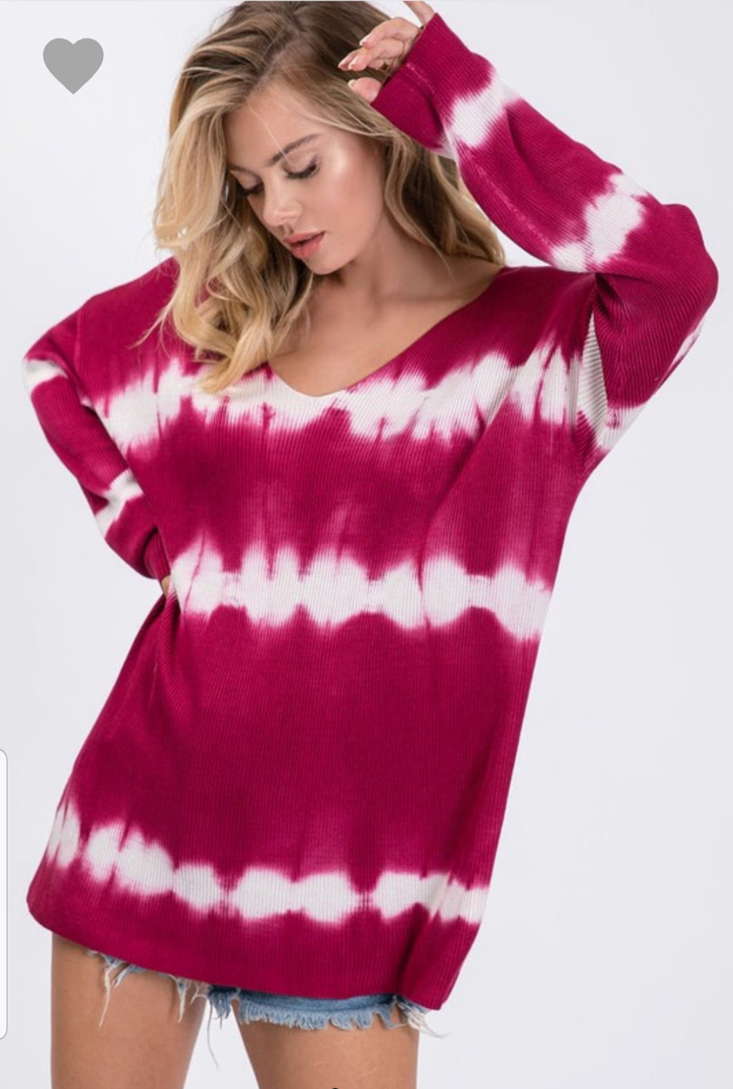 Burgundy Tie-Dye Top
