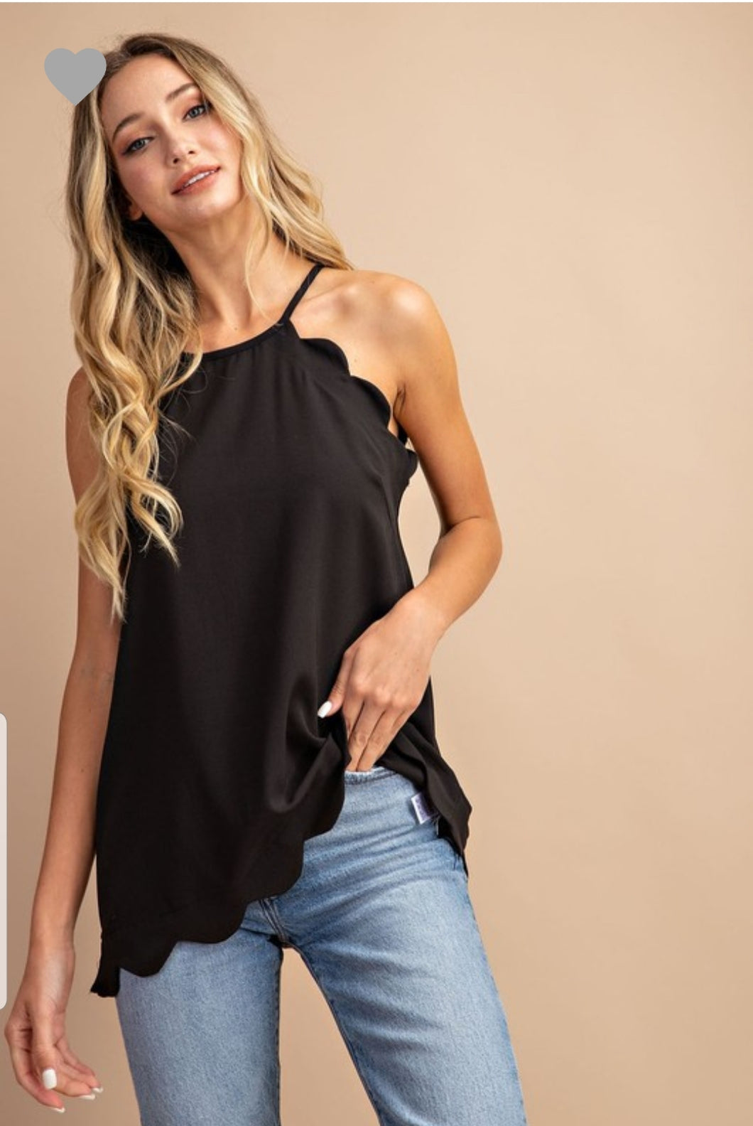 Wine Halter Scallop Tank