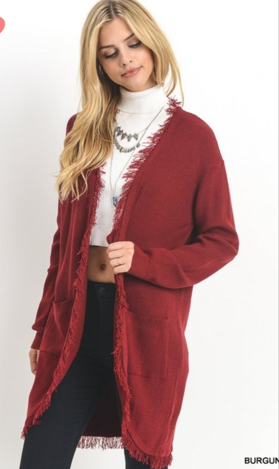 Red Fringe Cardigan