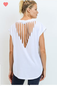 White Webbed Athleisure Top