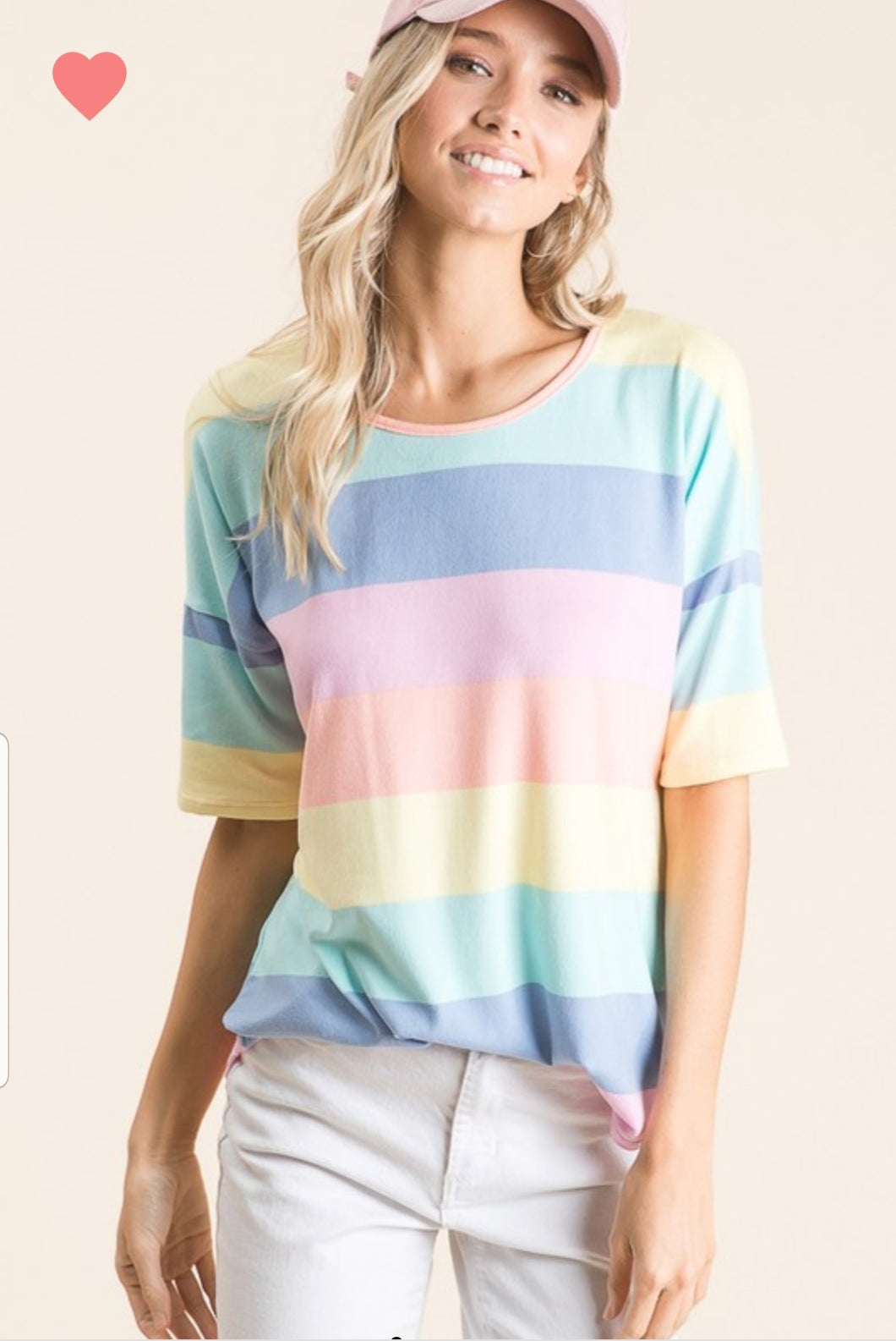 Pastel Rainbow Stripe Tee