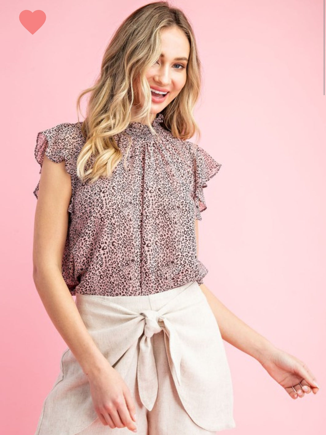 Blush Leopard Flowy Top