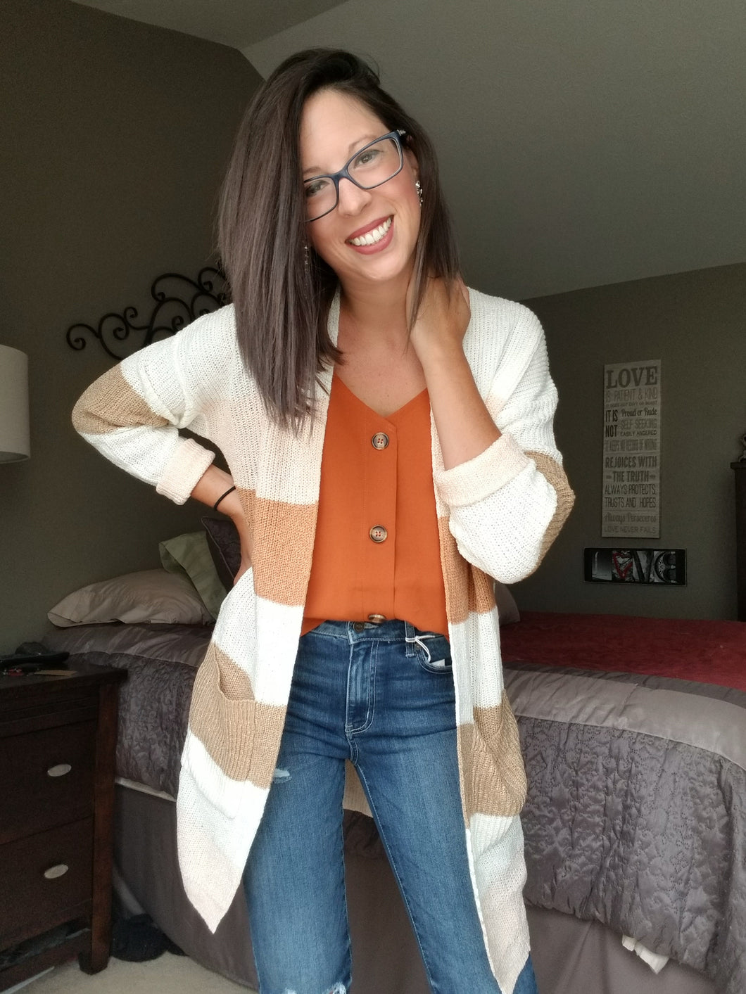 Caramel Striped Sweater