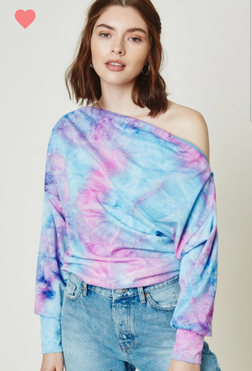 Pink Tie Dye Off the Shoulder Top