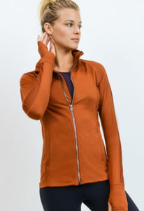 Rust Zip Up Workout Jacket