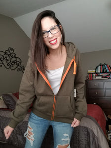 Olive & Bright Orange Hoodie