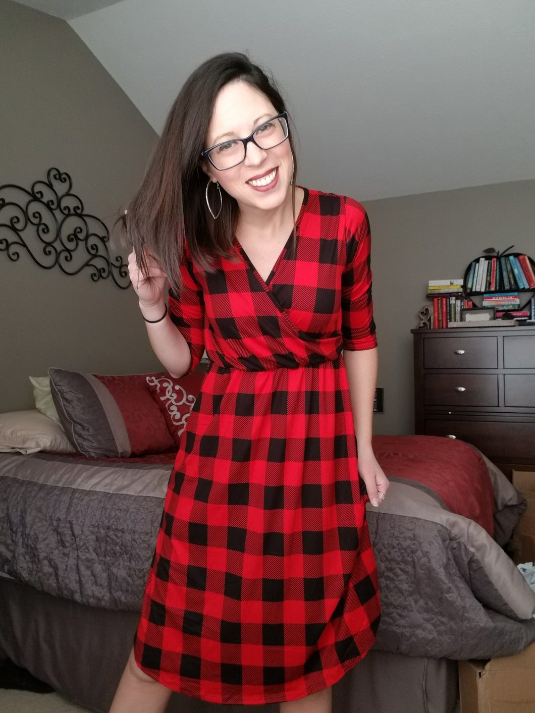 Buffalo Plaid Midi Dress
