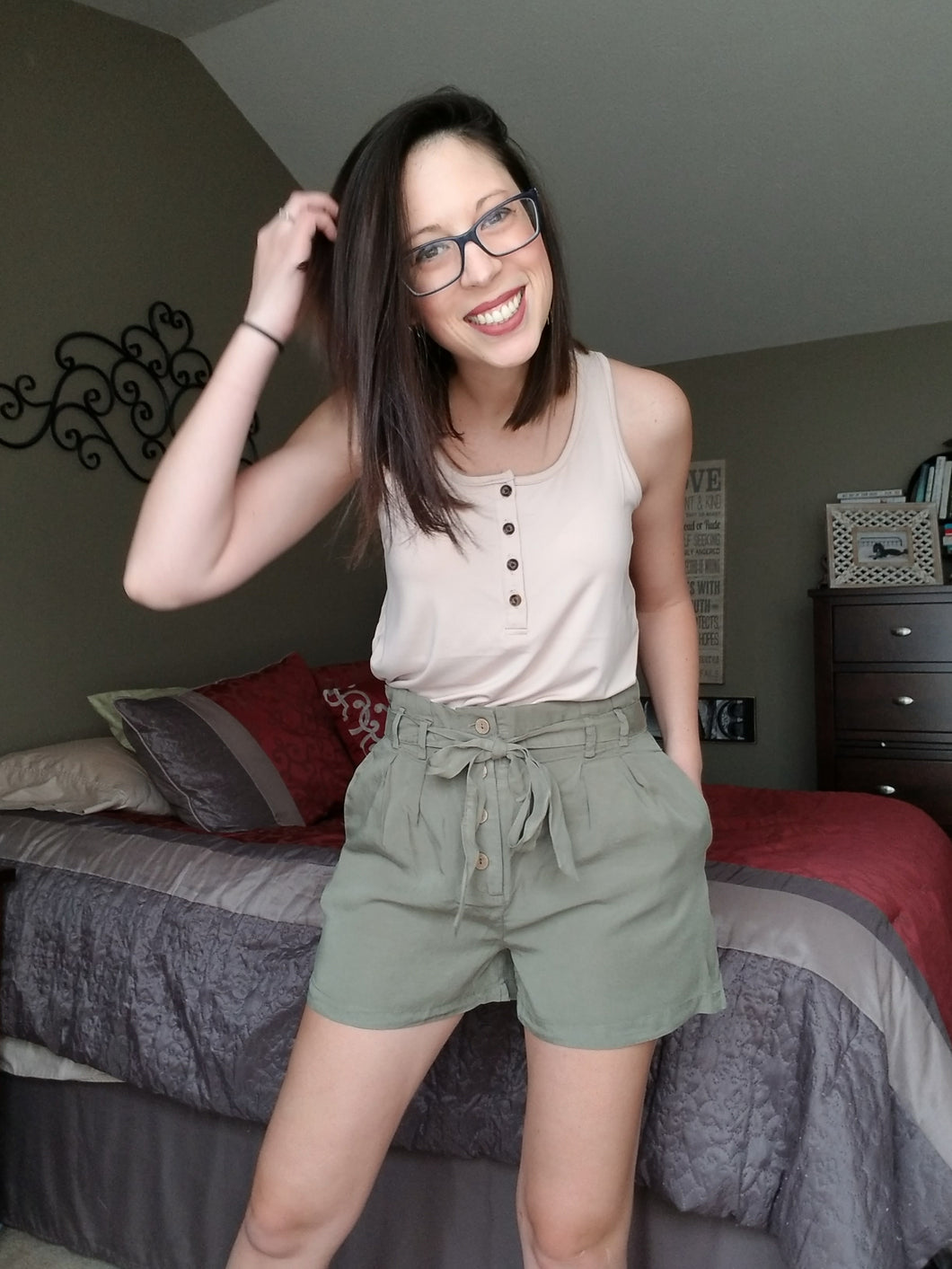 Taupe Button Up Tank