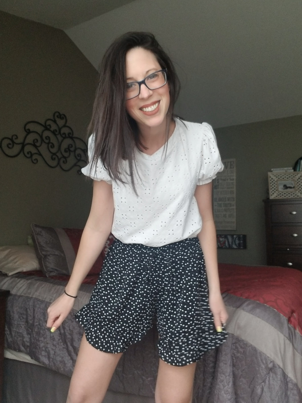 Black Heart Ruffle Shorts