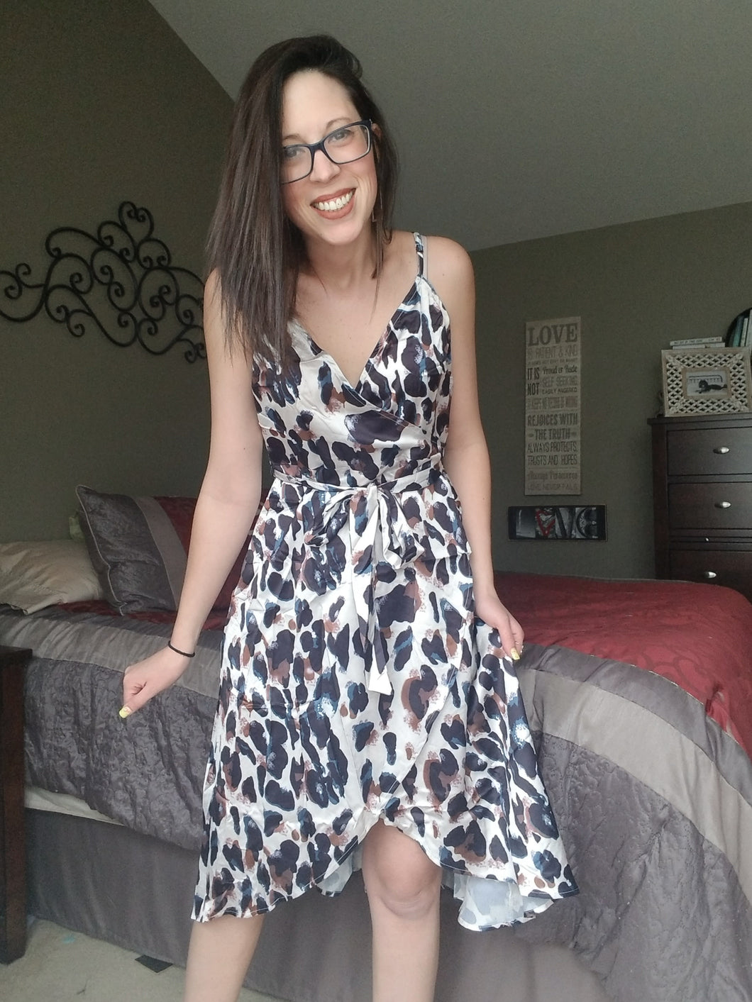 Cream Leopard Wrap Dress – Beauty & Belief Boutique