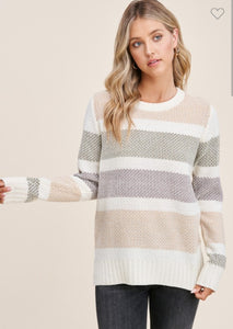 Mardi Gras Striped Sweater