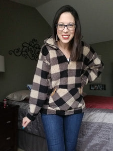 Mocha Buffalo Plaid Sherpa