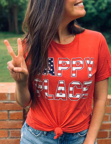 Happy Place Flag Graphic Tee