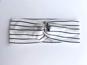 White & Black Striped Headbands