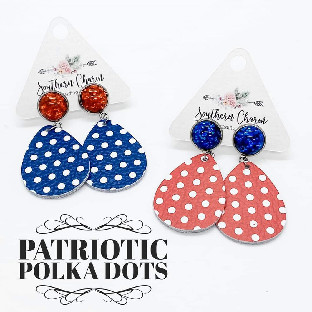 Patriotic Polka Dot Dangles