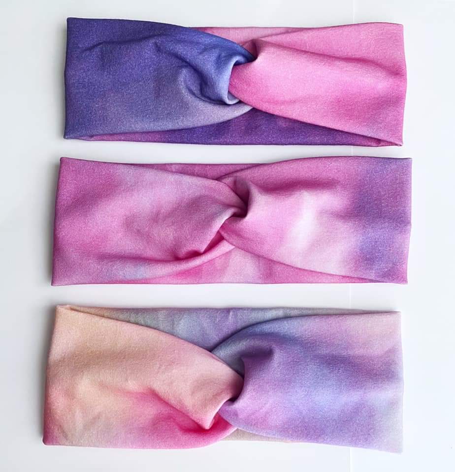 Purple Tie Dye Headbands
