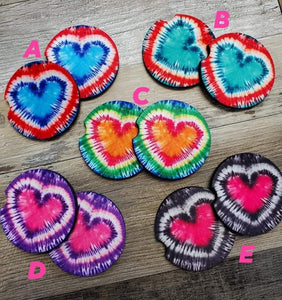 Tie Dye Heart Coasters