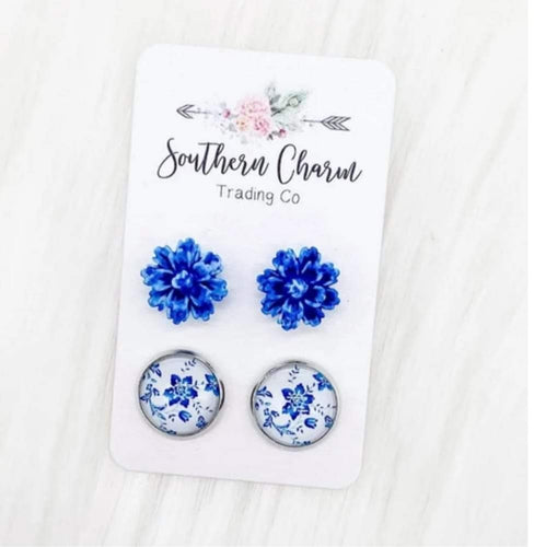 Vintage Blue Floral Duos