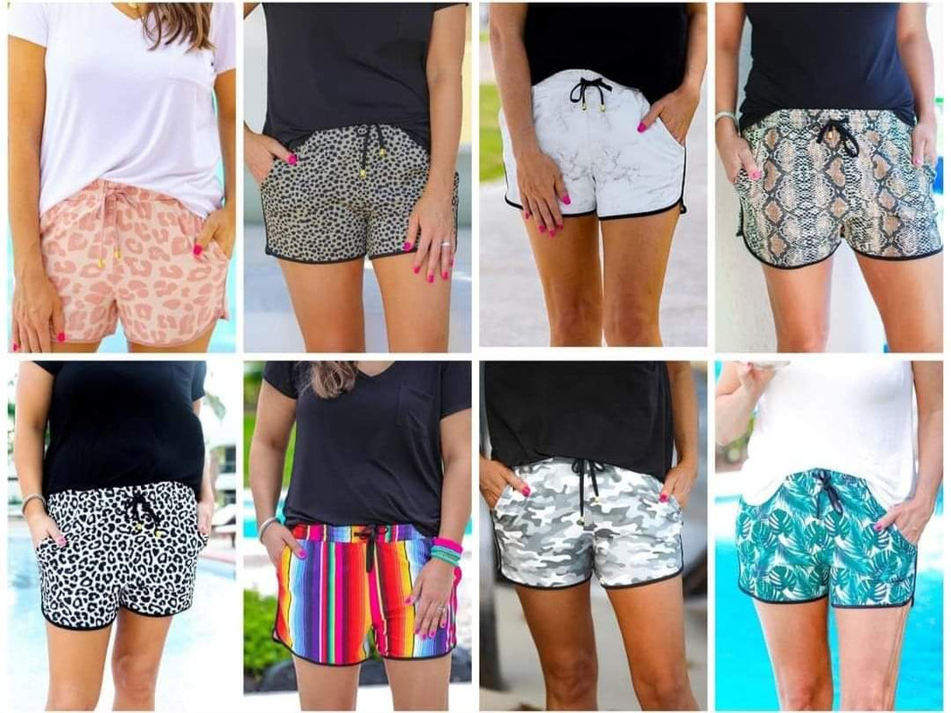 Patterned Work Out Shorts