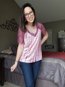 Berry Tie Dye Lace Top